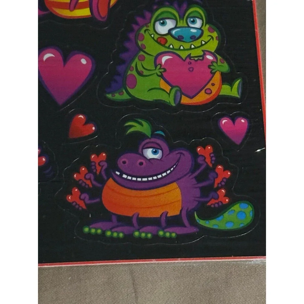 Vintage 90s AGC American Greetings Valentine Monster Heart Sticker Sheet Sealed